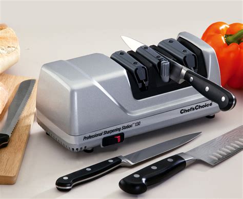 Summary of Contents for Chef'sChoice Diamond Hone 478. Page 1 1. Sharpening - Stage 1 Diamond Hone Manual ® Holding the knife in the right hand, place the blade in the first slot (marked number 1) and Knife Sharpener 2 Stage center the blade left to right in the slot. While Model 478 continuing to keep the blade centered in the slot, move the ...